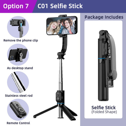Wireless Bluetooth Selfie Stick: Portable Tripod with Fill Light